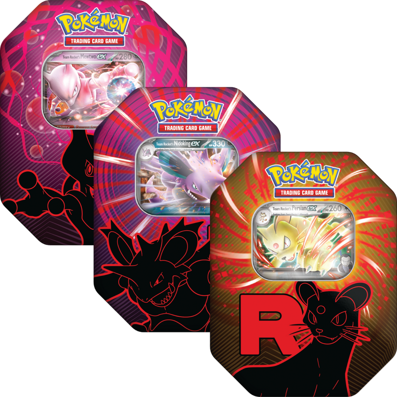 Pokémon Team Rocket Fall ex Tins: Set van 3 max 1 p.p.